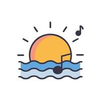 Sound of the Sea Music and Ocean Waves vector