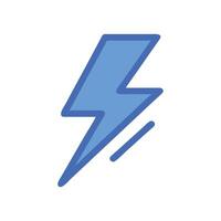 Blue Lightning Bolt Icon on Black Background Image vector
