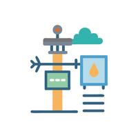 Modern Flat Icon of Weather Station and Cloud vector