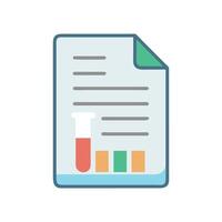 Lab results report icon with bar graph and test tube vector