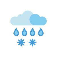 Rain and Snow Weather Forecast Icon on Black vector
