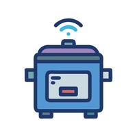 Smart Rice Cooker Icon Kitchen Automation and Technology vector
