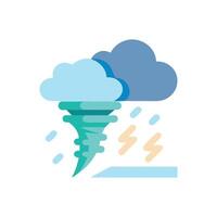 Tornado illustration, storm with lightning, clouds, and rain vector