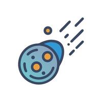 Cartoon Comet Illustration on Black Background Image vector
