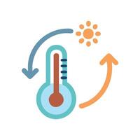 Temperature fluctuation icon showing a rise and fall vector