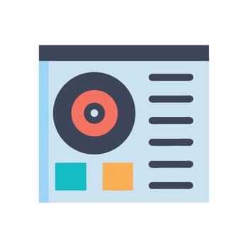 Flat design website template mockup with circular chart vector