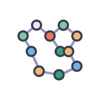 Colorful Constellation Illustration on Black Background Simple and Clean vector