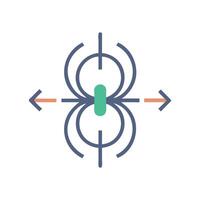 Abstract spider icon with arrows pointing to the sides vector