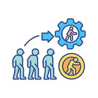 Process improvement icon showing workflow and efficiency gains vector