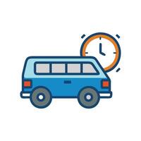 Timely Delivery Van Icon Fast Shipping and Service vector