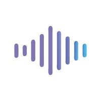 Gradient Purple and Blue Audio Waveform on Black Background vector