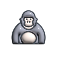 3D Render of Orangutan Icon Endangered Ape, Rainforest Creature, and Intelligent Primate Symbol png