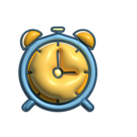 3D Render of Alarm Clock Icon Time Management and Wake-Up Symbol png