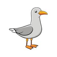 Cartoon Seagull Illustration with Friendly Expression vector