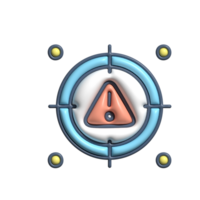3D Render of Warning Sign Icon Hazard and Caution Symbol png