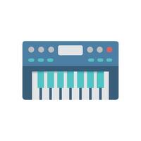 Cartoon synthesizer keyboard in blue and white color vector