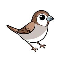 Cute Cartoon Sparrow Illustration Graphics Design vector