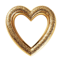 Heart Frame with Gold Finish on Transparent Background png