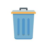 Blue trash can icon for recycle or waste vector