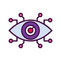 Digital Eye Icon Futuristic Vision and Technology Concept vector