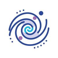 Abstract Galaxy Illustration Cosmic Swirls and Orbital Bodies vector