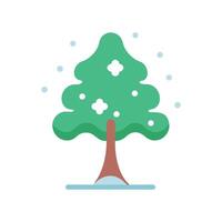 Winter Tree in Snow, Simple Flat Style Graphic vector