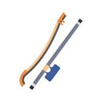Flat Icon of Hand Tools Crowbar and Wrench vector
