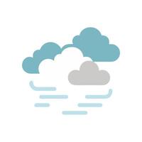 Minimalistic Cloud Weather Icon with Fog on Black vector
