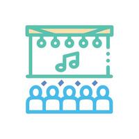 Musical performance on stage with audience icon vector