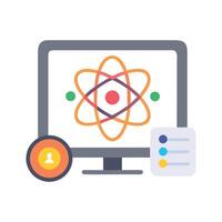 Online Learning Science Monitor Education and Technology Concept vector