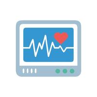 Medical Monitor with Heart Rhythm and Heart Symbol vector