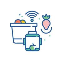 Smart Farming Technology with Connected Devices for Agriculture vector
