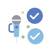 Microphone with Check Marks Audio Recording Confirmed vector