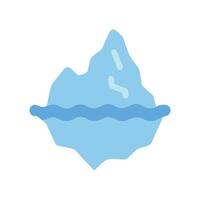 Illustrative Iceberg Icon on Black Background, Global Warming vector