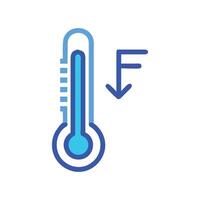 Decreasing Temperature Fahrenheit Thermometer Cold Weather Icon Illustration vector