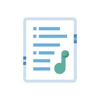 Musical sheet with notes and text bars icon vector