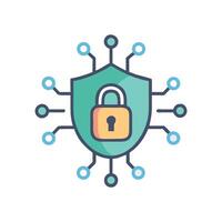 Secure network concept illustration of digital information protection vector