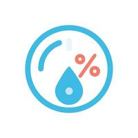 Humidity Level Indicator With Percentage On Black Background vector