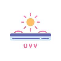 Illustration of UV rays blocked by sunscreen product vector