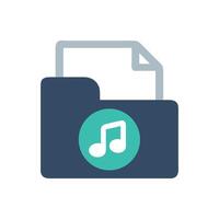 Music file folder icon, audio, song, playlist vector