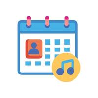 Music Event Calendar Icon for Event Management vector