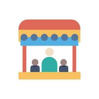 Colorful Illustration of People at a Market Stall vector