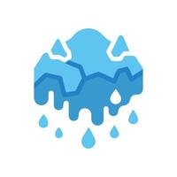 Melting Iceberg with Water Drops on Black Background vector
