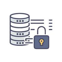 Secured Database Data security protection privacy and safety vector