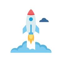 Rocket Launch Icon Space Exploration Innovation Startup Concept vector