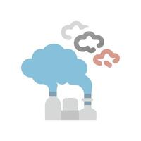 Factory releasing pollution emissions, environmental pollution in black background vector