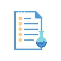 Lab Results Document with Flask Icon Illustration vector