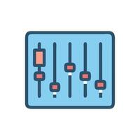 Audio mixer console illustration with equalizer sliders design vector