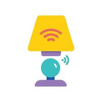 Smart Lamp with WiFi, Digital Home Integration Icon vector
