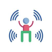 Digital Freedom Person with wireless signal graphic illustration vector